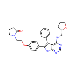 O=C1CCCN1CCOc1ccc(-c2[nH]c3ncnc(NC[C@@H]4CCCO4)c3c2-c2ccccc2)cc1 ZINC000039470893