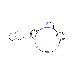 O=C1CCCN1CCOc1ccc2cc1COCC=CCOCc1cccc(c1)-c1ccnc(n1)N2 ZINC000254134036