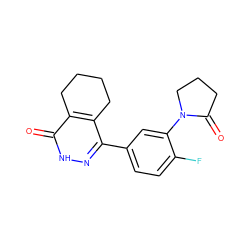 O=C1CCCN1c1cc(-c2n[nH]c(=O)c3c2CCCC3)ccc1F ZINC000139179781