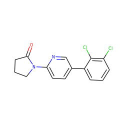 O=C1CCCN1c1ccc(-c2cccc(Cl)c2Cl)cn1 ZINC000045287200