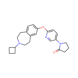 O=C1CCCN1c1ccc(Oc2ccc3c(c2)CCN(C2CCC2)CC3)nc1 ZINC000003961802