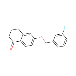 O=C1CCCc2cc(OCc3cccc(F)c3)ccc21 ZINC000044745807