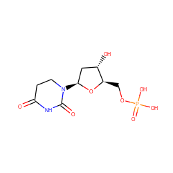 O=C1CCN([C@H]2C[C@H](O)[C@@H](COP(=O)(O)O)O2)C(=O)N1 ZINC000005847330