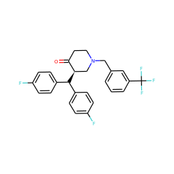 O=C1CCN(Cc2cccc(C(F)(F)F)c2)C[C@H]1C(c1ccc(F)cc1)c1ccc(F)cc1 ZINC000072104686