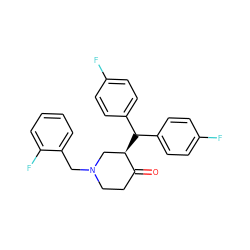 O=C1CCN(Cc2ccccc2F)C[C@H]1C(c1ccc(F)cc1)c1ccc(F)cc1 ZINC000072106642