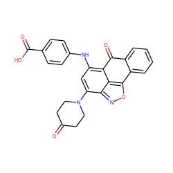 O=C1CCN(c2cc(Nc3ccc(C(=O)O)cc3)c3c4c(onc24)-c2ccccc2C3=O)CC1 ZINC000003742054