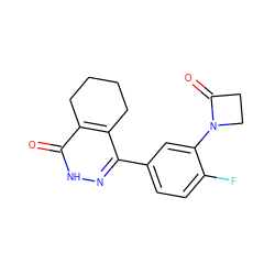 O=C1CCN1c1cc(-c2n[nH]c(=O)c3c2CCCC3)ccc1F ZINC000169177459