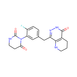 O=C1CCNC(=O)N1c1cc(Cc2n[nH]c(=O)c3c2NCCC3)ccc1F ZINC000084671918