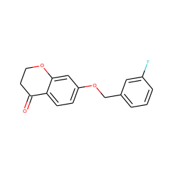 O=C1CCOc2cc(OCc3cccc(F)c3)ccc21 ZINC000066078517