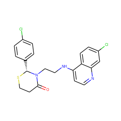 O=C1CCS[C@H](c2ccc(Cl)cc2)N1CCNc1ccnc2cc(Cl)ccc12 ZINC000035091165