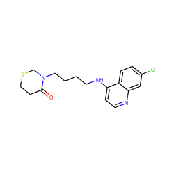 O=C1CCSCN1CCCCNc1ccnc2cc(Cl)ccc12 ZINC000035091147