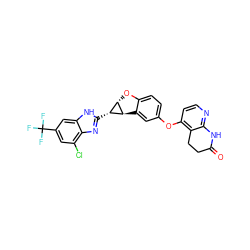 O=C1CCc2c(Oc3ccc4c(c3)[C@@H]3[C@@H](O4)[C@H]3c3nc4c(Cl)cc(C(F)(F)F)cc4[nH]3)ccnc2N1 ZINC000150321120