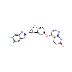 O=C1CCc2c(Oc3ccc4c(c3)[C@@H]3[C@@H](O4)[C@H]3c3nc4cc(F)c(F)cc4[nH]3)ccnc2N1 ZINC000150324937