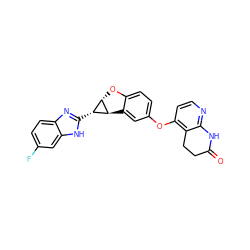 O=C1CCc2c(Oc3ccc4c(c3)[C@@H]3[C@@H](O4)[C@H]3c3nc4ccc(F)cc4[nH]3)ccnc2N1 ZINC000150323277