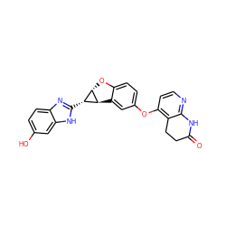 O=C1CCc2c(Oc3ccc4c(c3)[C@@H]3[C@@H](O4)[C@H]3c3nc4ccc(O)cc4[nH]3)ccnc2N1 ZINC000150311385