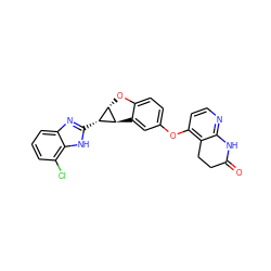 O=C1CCc2c(Oc3ccc4c(c3)[C@@H]3[C@@H](O4)[C@H]3c3nc4cccc(Cl)c4[nH]3)ccnc2N1 ZINC000150330148