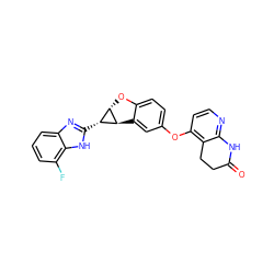 O=C1CCc2c(Oc3ccc4c(c3)[C@@H]3[C@@H](O4)[C@H]3c3nc4cccc(F)c4[nH]3)ccnc2N1 ZINC000150326543