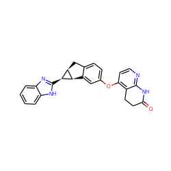 O=C1CCc2c(Oc3ccc4c(c3)[C@@H]3[C@H](C4)[C@@H]3c3nc4ccccc4[nH]3)ccnc2N1 ZINC000150305275