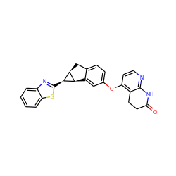 O=C1CCc2c(Oc3ccc4c(c3)[C@@H]3[C@H](C4)[C@@H]3c3nc4ccccc4s3)ccnc2N1 ZINC000150306966