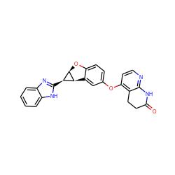 O=C1CCc2c(Oc3ccc4c(c3)[C@@H]3[C@H](O4)[C@@H]3c3nc4ccccc4[nH]3)ccnc2N1 ZINC000150318640