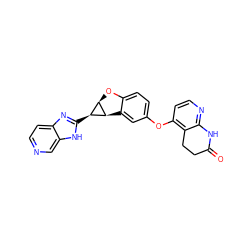 O=C1CCc2c(Oc3ccc4c(c3)[C@@H]3[C@H](O4)[C@@H]3c3nc4ccncc4[nH]3)ccnc2N1 ZINC000150320293