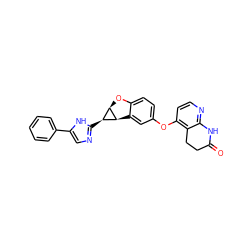 O=C1CCc2c(Oc3ccc4c(c3)[C@@H]3[C@H](O4)[C@@H]3c3ncc(-c4ccccc4)[nH]3)ccnc2N1 ZINC000207802404