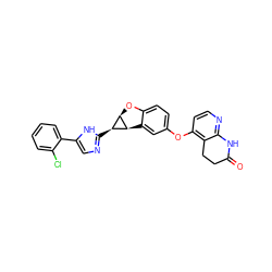 O=C1CCc2c(Oc3ccc4c(c3)[C@@H]3[C@H](O4)[C@@H]3c3ncc(-c4ccccc4Cl)[nH]3)ccnc2N1 ZINC000207802591