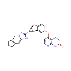 O=C1CCc2c(Oc3ccc4c(c3)[C@@H]3[C@H](O4)[C@H]3c3nc4cc5c(cc4[nH]3)CCC5)ccnc2N1 ZINC000072291440