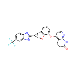 O=C1CCc2c(Oc3cccc4c3O[C@@H]3[C@@H](c5nc6ccc(C(F)(F)F)cc6[nH]5)[C@H]43)ccnc2N1 ZINC000150297593