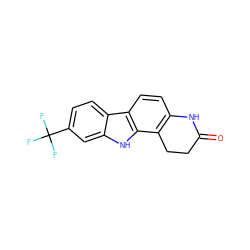 O=C1CCc2c(ccc3c2[nH]c2cc(C(F)(F)F)ccc23)N1 ZINC000072108827