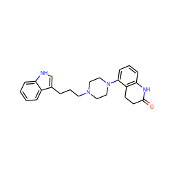 O=C1CCc2c(cccc2N2CCN(CCCc3c[nH]c4ccccc34)CC2)N1 ZINC000013674845