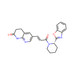 O=C1CCc2cc(/C=C/C(=O)N3CCCC[C@H]3c3nc4ccccc4o3)cnc2N1 ZINC000198923318