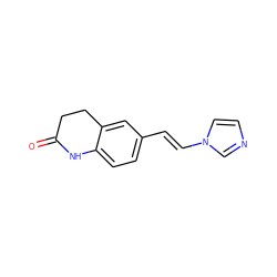 O=C1CCc2cc(/C=C/n3ccnc3)ccc2N1 ZINC000000595907