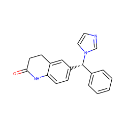 O=C1CCc2cc([C@@H](c3ccccc3)n3ccnc3)ccc2N1 ZINC000003791380