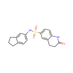 O=C1CCc2cc(S(=O)(=O)Nc3ccc4c(c3)CCC4)ccc2N1 ZINC000007420425