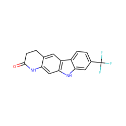 O=C1CCc2cc3c(cc2N1)[nH]c1cc(C(F)(F)F)ccc13 ZINC000072110265