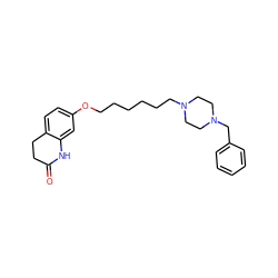 O=C1CCc2ccc(OCCCCCCN3CCN(Cc4ccccc4)CC3)cc2N1 ZINC001772654295