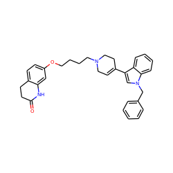 O=C1CCc2ccc(OCCCCN3CC=C(c4cn(Cc5ccccc5)c5ccccc45)CC3)cc2N1 ZINC000299866789