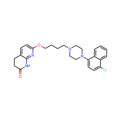 O=C1CCc2ccc(OCCCCN3CCN(c4ccc(F)c5ccccc45)CC3)nc2N1 ZINC000071318733