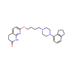 O=C1CCc2ccc(OCCCCN3CCN(c4cccc5c4CCC5)CC3)nc2N1 ZINC000035997591