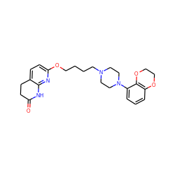 O=C1CCc2ccc(OCCCCN3CCN(c4cccc5c4OCCO5)CC3)nc2N1 ZINC000113400151