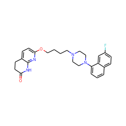 O=C1CCc2ccc(OCCCCN3CCN(c4cccc5ccc(F)cc45)CC3)nc2N1 ZINC000035801598