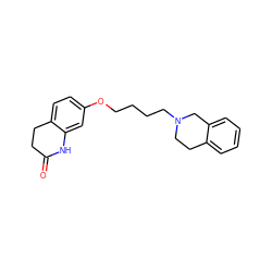 O=C1CCc2ccc(OCCCCN3CCc4ccccc4C3)cc2N1 ZINC000138813604