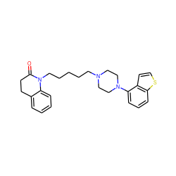 O=C1CCc2ccccc2N1CCCCCN1CCN(c2cccc3sccc23)CC1 ZINC000115079877