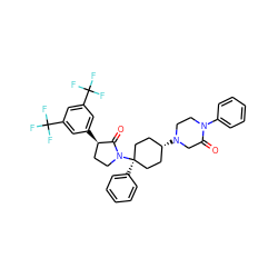 O=C1CN([C@H]2CC[C@](c3ccccc3)(N3CC[C@@H](c4cc(C(F)(F)F)cc(C(F)(F)F)c4)C3=O)CC2)CCN1c1ccccc1 ZINC000253638893