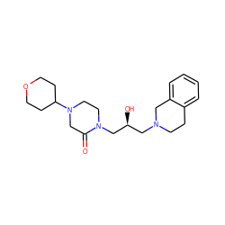 O=C1CN(C2CCOCC2)CCN1C[C@@H](O)CN1CCc2ccccc2C1 ZINC000209707943