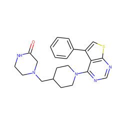 O=C1CN(CC2CCN(c3ncnc4scc(-c5ccccc5)c34)CC2)CCN1 ZINC000223005590