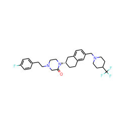 O=C1CN(CCc2ccc(F)cc2)CCN1[C@H]1CCc2cc(CN3CCC(C(F)(F)F)CC3)ccc2C1 ZINC000036126730