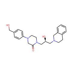 O=C1CN(c2ccc(CO)cc2)CCN1C[C@@H](O)CN1CCc2ccccc2C1 ZINC000209707697