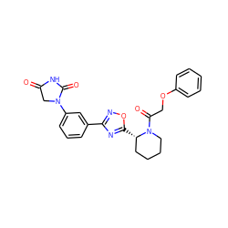 O=C1CN(c2cccc(-c3noc([C@H]4CCCCN4C(=O)COc4ccccc4)n3)c2)C(=O)N1 ZINC000143851270